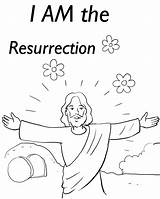 Risen Jesus Colouring Resurrection sketch template