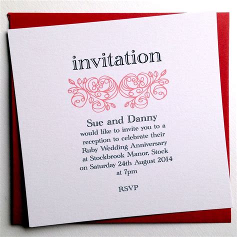 custom anniversary invitation cards invitations card