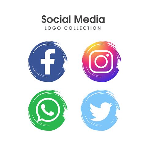 social media logo icon set  vector art  vecteezy