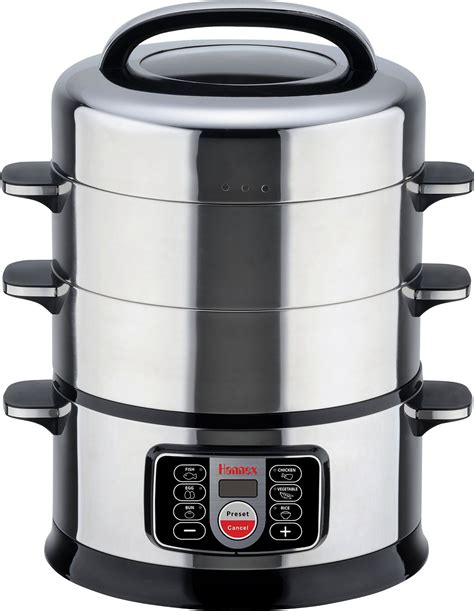 hannex esons electric food steamer   silver review ybkitchen