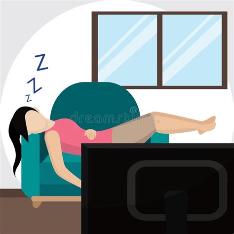 Girl Sleeping Sofa Living Room Stock Illustrations – 84 Girl Sleeping
