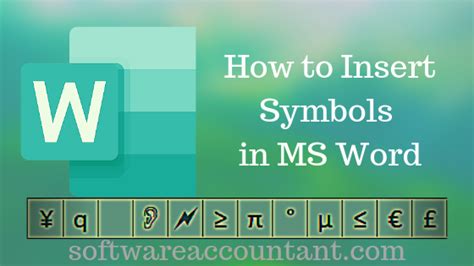 symbols  word   insert  shortcuts software accountant