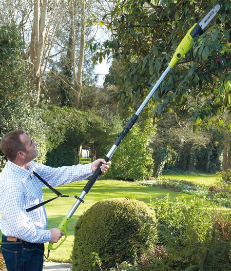 telescopic pole chainsaw long reach electric tree pruner trimmer branch cutter  ebay