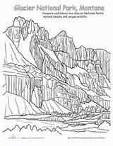 National Park Glacier Education Coloring sketch template