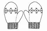 Mittens sketch template