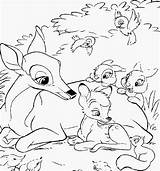 Bambi Coloring Printable Mother Friends Thumper Pages Ecoloringpage sketch template