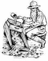 Panning Clipart Books Miners Woodworking Clipground sketch template