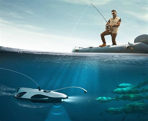 underwater powerray fishing drone creates waves   ces