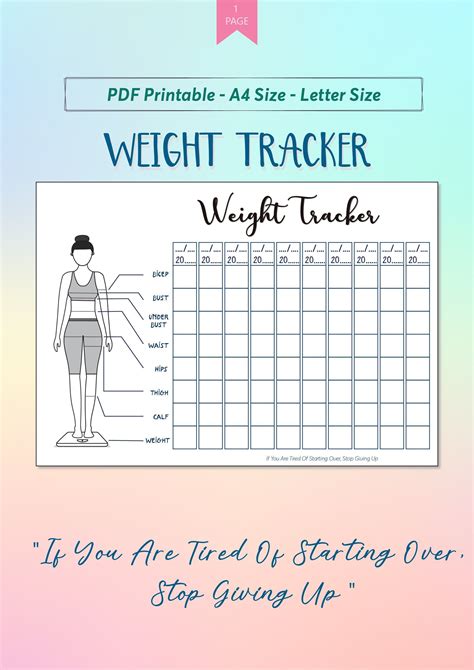 weight loss tracker printable