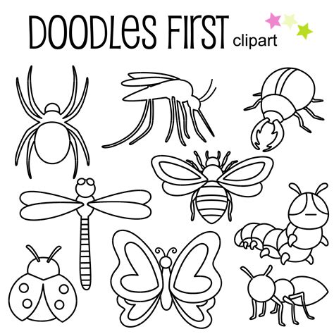 insect outline clip art set daily art hub  clip art everyday