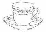 Cup Tea Coloring Pages Coffee Saucer Mug Teacup Drawing Line Printable Xicaras Para Desenho Desenhos Template Teapot Iced Print Drawings sketch template