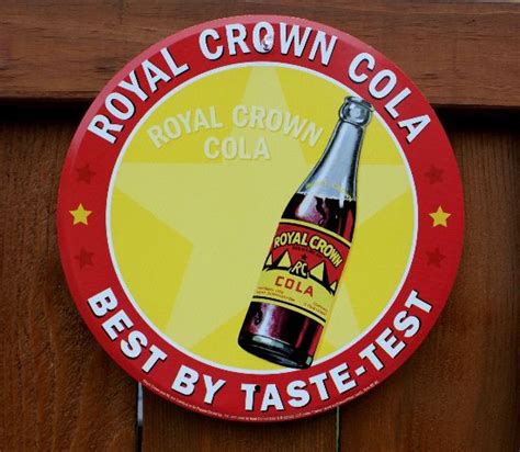 royal crown rc cola tin metal round bottle sign soda pop