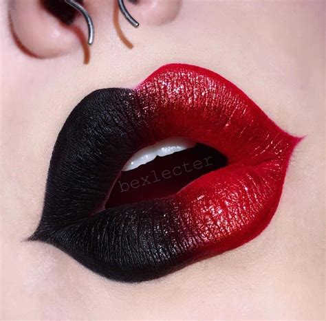 black  red lipstick color bold lip art plump natural lips