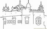 Temple Golden Colouring Coloring Pages Dots Connect Gurdwara Sketch Kids Template Temples Amritsar Dot Sikhism Printable sketch template