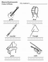 Kindergarten Instrument Names sketch template