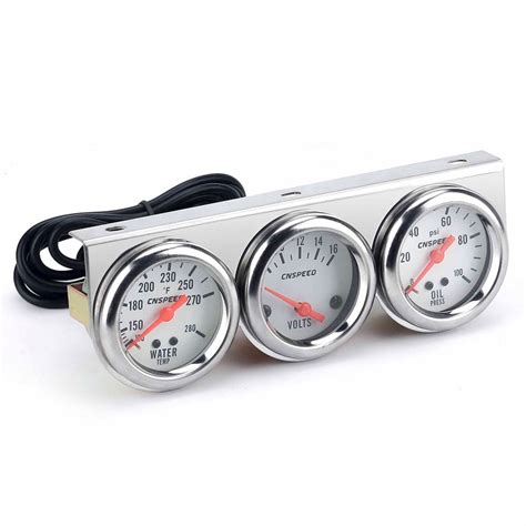 universal car  mm chrome volt water temp gauge oil pressure gauge triple  gauge set gauges