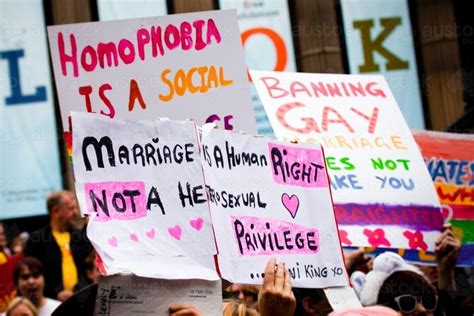 image of equal marriage rights march austockphoto