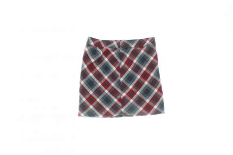 ann taylor loft womens casual business skirt size 8 red grey plaid