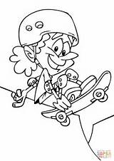 Skateboarding Coloring Cartoon Kid Pages Printable Drawing Categories sketch template