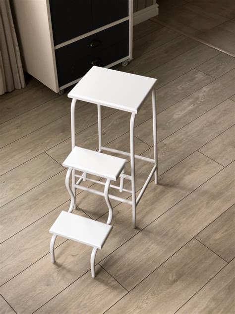 white step stool narrow folding step stool step stool adult etsy uk