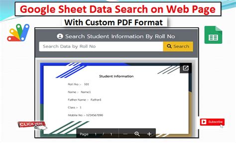 google sheet data search  web page  custom  format fetch