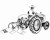 Tractor Coloring Pages Outline Trattori Old Ford Farm Plowing Da Tractors Disegni Construction Drawing Disegnare Popular Plow Di Template Getdrawings sketch template