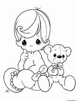 Coloring Doll Bear Baby Pages Teddy Printable Print Book sketch template