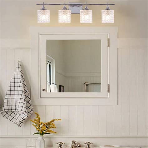 vanity art elegant bathroom vanity  light clear glass shade indoor wall light chrome crystal