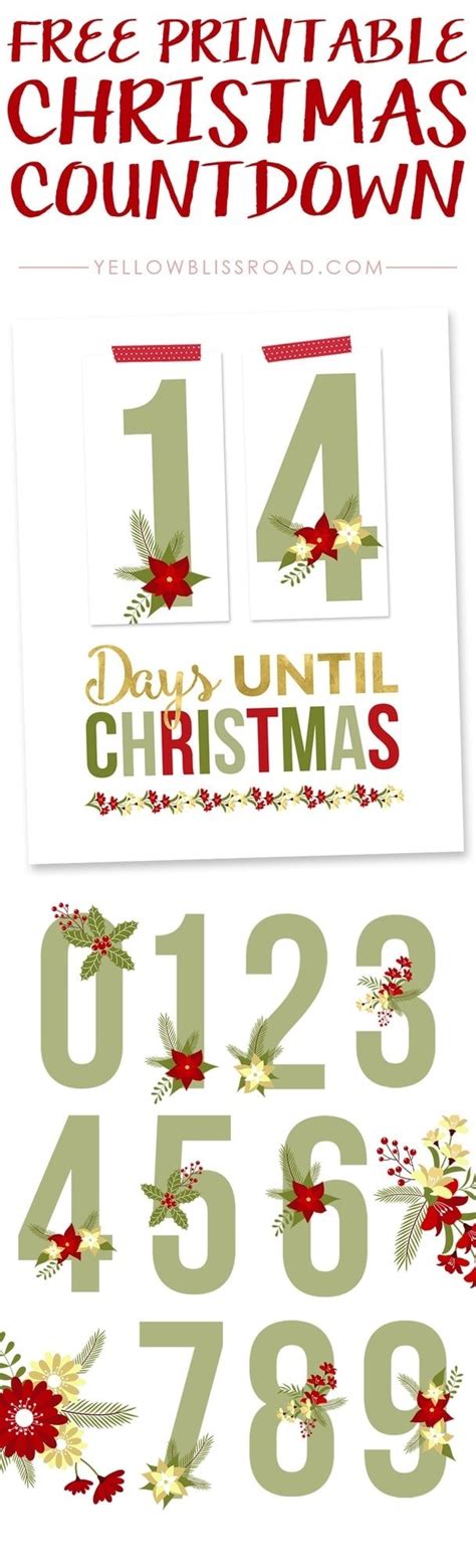 countdown  christmas  printable  templates printable