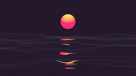 sea sunrise vaporwave artistic retro wave hd wallpaper