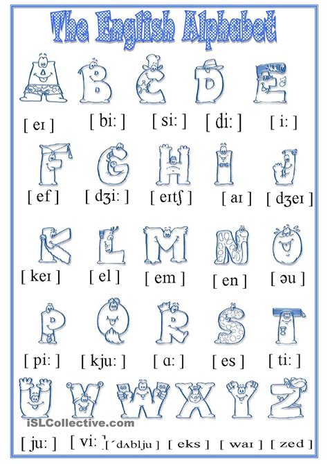 alphabet pronunciation  english worksheets