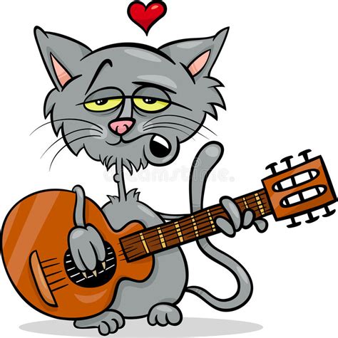 Cat In Love Cartoon Illustration Stock Vector