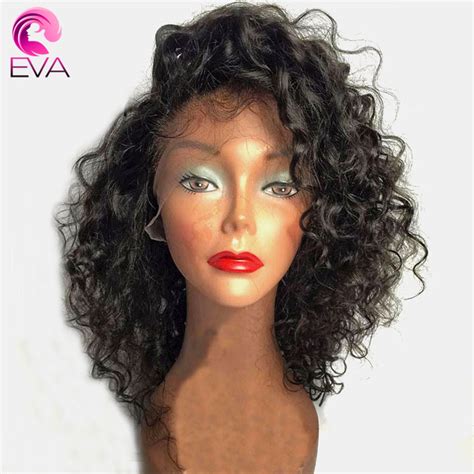 eva hair curly lace front human hair wigs for black women