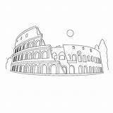 Colosseum Steden Gebouwen Kleurplaat sketch template