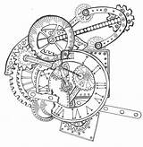 Steampunk Clock Drawing Zentangle Coloring Compass Pages Drawings Pocket Gear Drawn Gears Adult Clocks November Sherry Long Sketch Garden Colouring sketch template