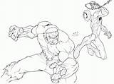 Spidey Hulk sketch template
