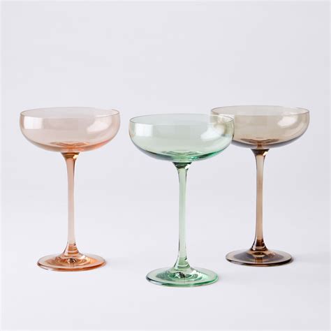 Hand Blown Colored Cocktail Coupe Glasses Estelle Colored Glass On Food52