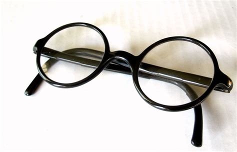 vintage round black plastic eyeglasses harry potter george free hot