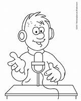 Radio Coloring Announcer Getcolorings Colouring People Pages sketch template