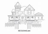 Coloring House Pages Victorian Houses Colouring Christmas Printable Color Template Book Clipart Architecture Drawings Garden Print Sketch Library Choose Board sketch template
