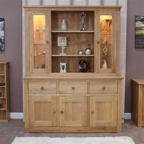 kingston solid modern oak furniture large dresser display cabinet