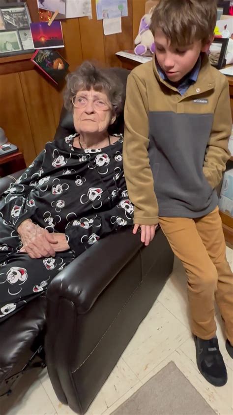 Grandma Martin With Her Great Grandson Talon Singing “jesus Loves Me