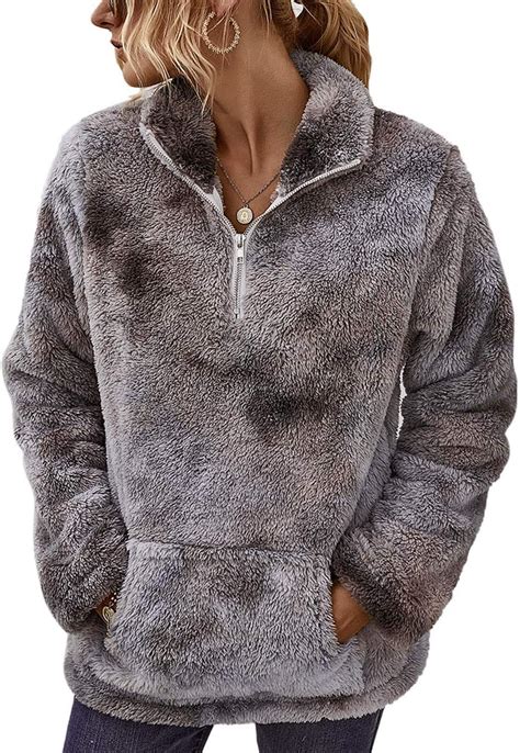 livacasa sweatshirt dames winter warme hoodie oversized zacht meisjes teddy fleece pullover