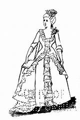 Coloring Victorian Printable Era Dress Clipartqueen sketch template