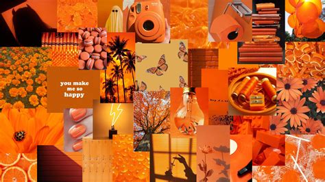 orange aesthetic collage wallpaper laptop caca doresde