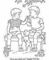 Coloring Pages Boys Sharing Kids Printable Two Friends Sheets Boy Colouring Grayscale Color Clipart Friend Preschoolers Activity Popular Related Getcolorings sketch template