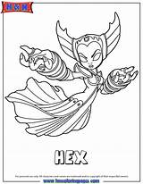 Skylanders Coloring Pages Hex Visit Book Colouring sketch template