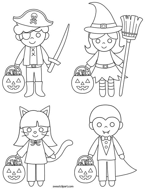 halloween kids coloring page  clip art