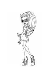 Coloring Clawdia Wolf Zombie Meowlody Shake Monster High sketch template