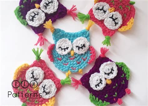 lazy hobbyhopper crochet owl applique  pattern